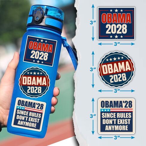 VOTANTA (9 Pcs, 3 inch) - Obama 2028 Stickers Pack, Obama'28 Since Rules Don't Exist Anymore Sticker, Anti Felon President Political Democrat Gift Decoration for Laptops, Phones, Water Bottles in Kuwait
