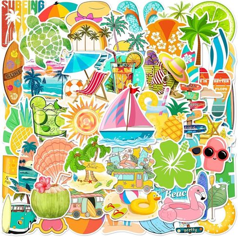 50 Pcs Cute Sun Stickers - Waterproof Vinyl Cartoon Sunshine Stickers for Water Bottles Laptop, Happy Sun Face Decals for Journaling Scrapbook, Positive Summer Stickers for Kids Teens Girls in Kuwait