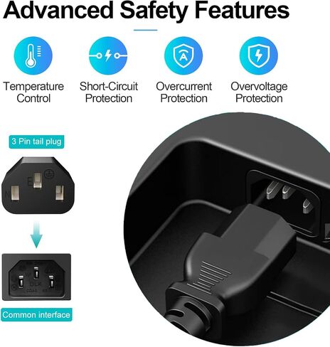 Power Cord Cable for Amplifier Musical Peavey Vox Guitar Amp PC AC Amplifiers, 18 AWG Universal AC 3-Prong Cable (10FT) in Kuwait