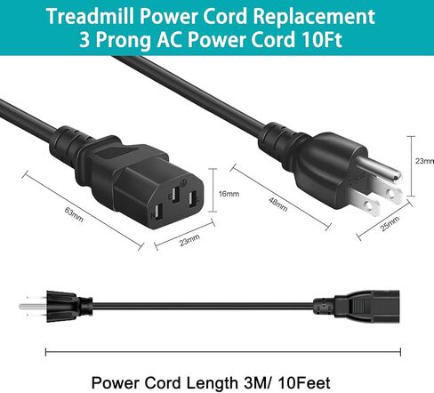 Power Cord Cable for Amplifier Musical Peavey Vox Guitar Amp PC AC Amplifiers, 18 AWG Universal AC 3-Prong Cable (10FT) in Kuwait