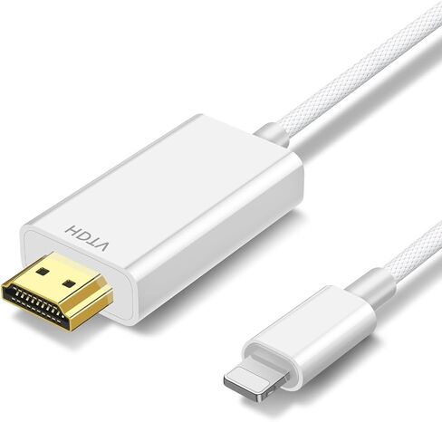 [Apple MFi Certified] Lightning to HDMI Adapter 10ft Cable, 1080P HD Sync Screen Mirroring for iPhone/iPad to TV/Monitor/Projector, Plug & Play No Power Required, iOS-Compatible Digital AV Connector in Saudi Arabia