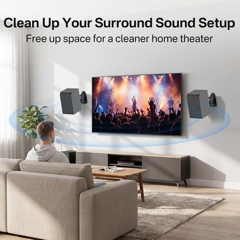 tiebutie Speaker Wall Mounts Pair for Vizio Rear Speaker Mounts - Swivel & Tilt Wall Mount Bracket for V20x-J8, SV510X-08 and Most Vizio Surround Sound Speaker Mounts WR Keyhole & Thread Hole in Saudi Arabia