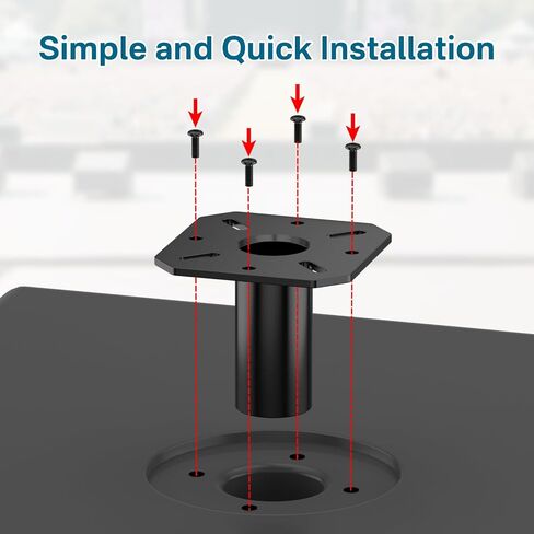 Metal 35mm Speaker Pole Adapter for DJ/PA Speaker Pole - 4.13"x4.13" Speaker Stand Top Hat with Screws for Easy to Install Speaker Stand Top Bracket for 35mm Pole Mount Adapter, 1 Pack in Saudi Arabia