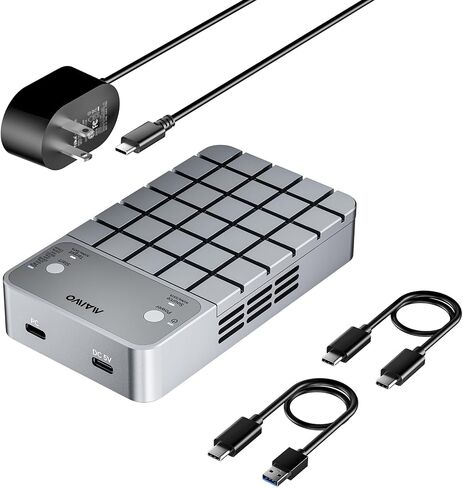 MAIWO Dual Bay RAID Enclosure for M.2 NVMe SATA SSD with Clone RAID 0 RAID 1, USB C 3.2 GEN2x2 20Gbps, M.2 SSD Cloner Duplicator with Cooling Fan, Dual Data Cables, 5V 3A Power Adapter, Aluminum in Kuwait