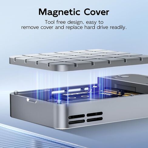 MAIWO Dual Bay RAID Enclosure for M.2 NVMe SATA SSD with Clone RAID 0 RAID 1, USB C 3.2 GEN2x2 20Gbps, M.2 SSD Cloner Duplicator with Cooling Fan, Dual Data Cables, 5V 3A Power Adapter, Aluminum in Kuwait