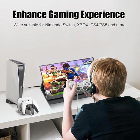 16" 2.5K 144Hz Portable Gaming Monitor 16:10 HDR Eye Careful,100% sRGB QHD2560x1600 Ultra-clear IPS Portable Monitor for Laptop with Built-in Speakers,External Second Screen for PC Phone Game Console in Saudi Arabia