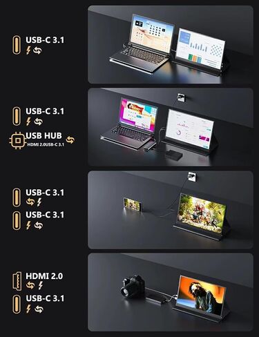 16" 2.5K 144Hz Portable Gaming Monitor 16:10 HDR Eye Careful,100% sRGB QHD2560x1600 Ultra-clear IPS Portable Monitor for Laptop with Built-in Speakers,External Second Screen for PC Phone Game Console in Saudi Arabia