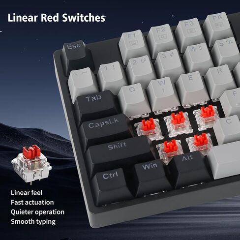E-YOOSO Wired Mechanical Gaming Keyboard, Red Switch, Gray Black in Kuwait