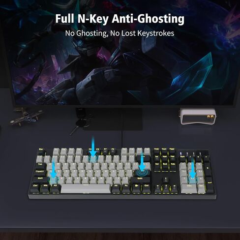 E-YOOSO Wired Mechanical Gaming Keyboard, Red Switch, Gray Black in Kuwait