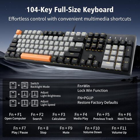 E-YOOSO Wired Mechanical Gaming Keyboard, Red Switch, Gray Black in Kuwait