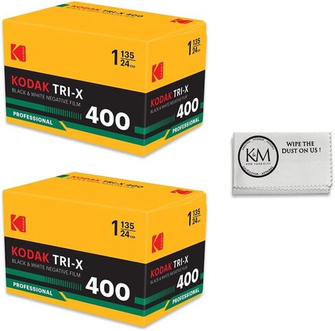 Kodak Professional Tri-X 400 Black & White Negative Film | 35mm Roll Film, 2 Rolls | 24 Exposure Each & Cloth in Kuwait