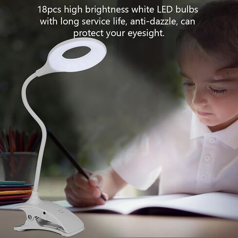 ViaGasaFamido LED Reading Light with Clips, Eye Protection USB Rechargeable Lamp, 24 LEDs Flexible Neck for Kids and Adults, Ideal for Reading in Bed in Kuwait