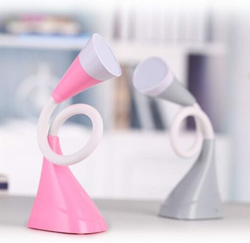 LED Eye Protection Table Lamp Dimmable USB Rechargeable Touch Switch Bedroom Reading Light Elegant Soft Eye Protection (Color : Gray) (Pink) in Kuwait