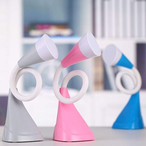 LED Eye Protection Table Lamp Dimmable USB Rechargeable Touch Switch Bedroom Reading Light Elegant Soft Eye Protection (Color : Gray) (Pink) in Kuwait