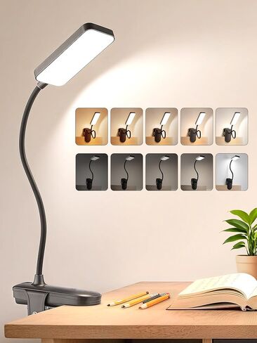 Clip on Light,45 Lighting Modes Rechargeable Desk Lamp with Clamp in Kuwait