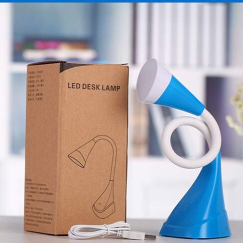 LED Eye Protection Table Lamp Dimmable USB Rechargeable Touch Switch Bedroom Reading Light Elegant Soft Eye Protection (Color : Gray) (Blue) in Kuwait