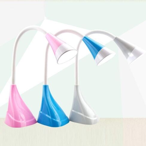 LED Eye Protection Table Lamp Dimmable USB Rechargeable Touch Switch Bedroom Reading Light Elegant Soft Eye Protection (Color : Gray) (Blue) in Kuwait