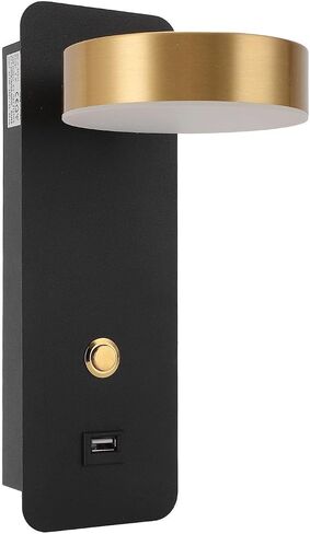 ViaGasaFamido LED Bedside Wall Lamp, Adjustable Metal Reading Light with USB Charging Port, 3 Color Temperature Rotatable Wall Mounted Light for Bedroom Living Room Sofa in Kuwait