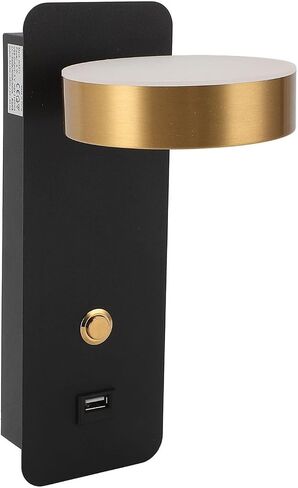 ViaGasaFamido LED Bedside Wall Lamp, Adjustable Metal Reading Light with USB Charging Port, 3 Color Temperature Rotatable Wall Mounted Light for Bedroom Living Room Sofa in Kuwait