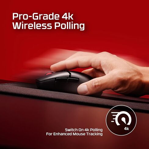 HyperX Pulsefire Saga Pro – Wireless Gaming Mouse for PC, Modular Design, Interchangeable Parts, 4k Polling, 72g Lightweight Frame, Wireless, Instant Pair, Black (Renewed) in Kuwait