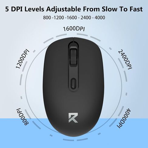 Redragon Wireless Mouse, Bluetooth and 2.4G USB A Dual Mode, Black in Kuwait