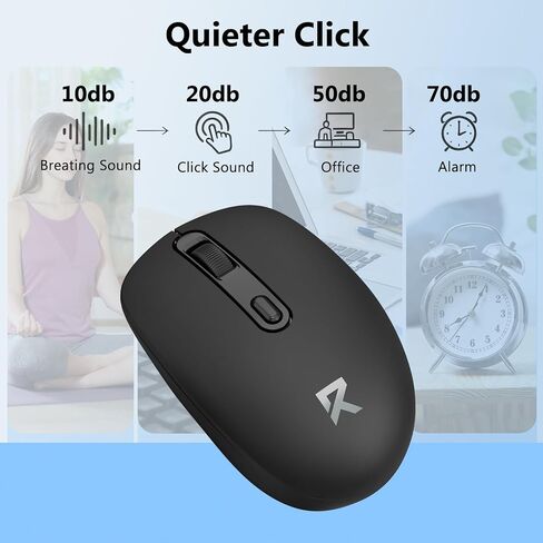 Redragon Wireless Mouse, Bluetooth and 2.4G USB A Dual Mode, Black in Kuwait