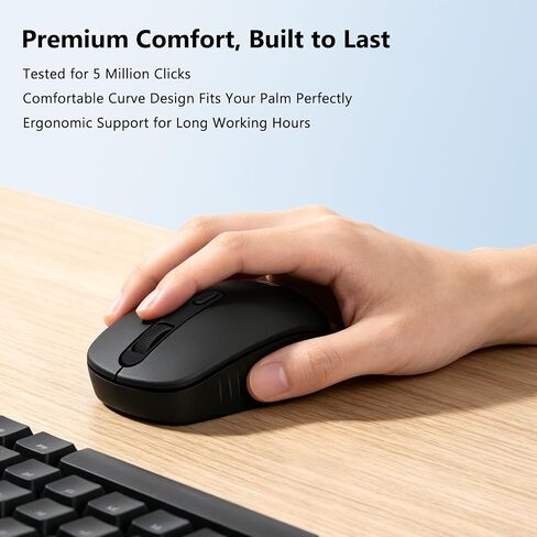 Redragon Wireless Mouse, Bluetooth and 2.4G USB A Dual Mode, Black in Kuwait