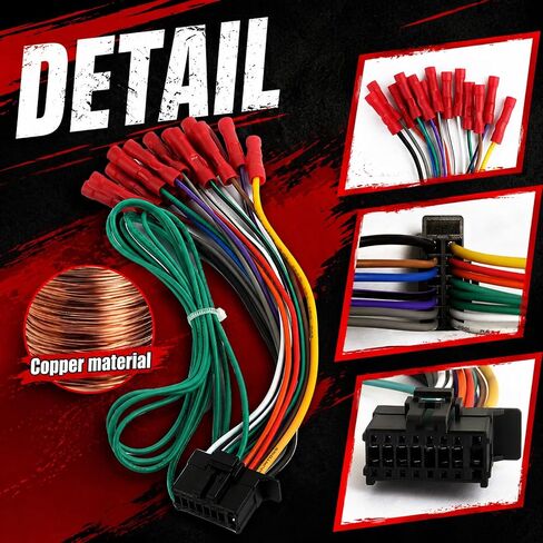 16-Pin Car Radio Wiring Harness,Automotive Stereo Wiring Harness for Connecting Stereo to Car Electrical System,Wirings Harnesses Compatible with Pioneer DEH AVH AVIC MVH FH SPH in Saudi Arabia