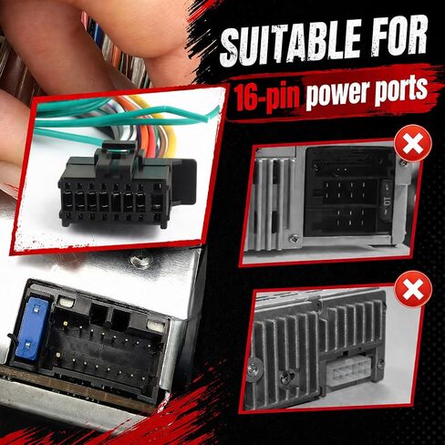 16-Pin Car Radio Wiring Harness,Automotive Stereo Wiring Harness for Connecting Stereo to Car Electrical System,Wirings Harnesses Compatible with Pioneer DEH AVH AVIC MVH FH SPH in Saudi Arabia