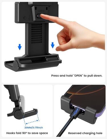 OHLPRO Tablet Holder for Car Dashboard & Windshield, 80mm Large Suction Cup Mount, 360° Rotating Adjustable Arm iPad Holder for Truck, SUV, Semi & Boat, Fits 4.7–12.9" iPad Pro/Air/Mini, Galaxy in Kuwait
