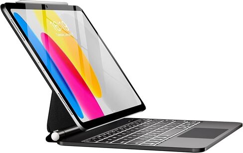 Magic for iPad A16 11/10th Generation مع لوحة المفاتيح ، لوحة مفاتيح تتبع قوس قزح ، مع غطاء مغناطيسي ناتئ لـ iPad 11 بوصة 2025/10 Gen 10.9 "2022 Pink in Kuwait