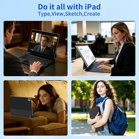 CC Store for iPad Air 11 inch Case with Keyboard Floating Stand, 7 Backlit in Kuwait