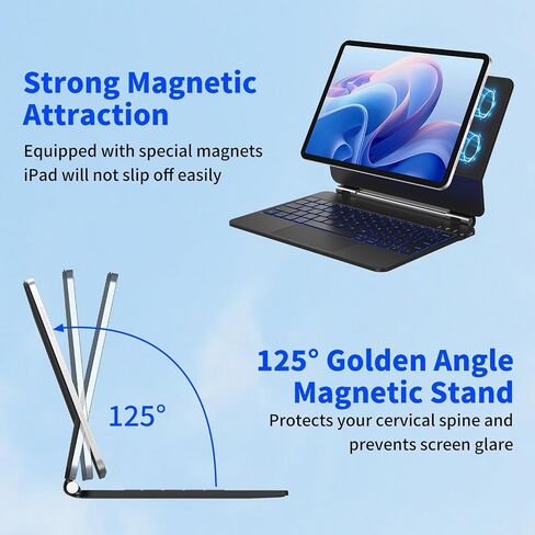 CC Store for iPad Air 11 inch Case with Keyboard Floating Stand, 7 Backlit in Kuwait