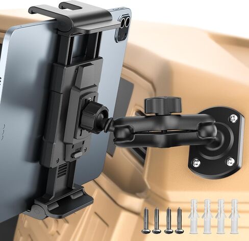 OHLPRO Tablet Holder for Car & Truck Dashboard Heavy Duty iPad Mount with Drill Base 360° Rotating Arm, Compatible with 5"-13" Tablets & Phones, Kindle, Ideal for Commercial Vehicles, Wall, Desk in Kuwait