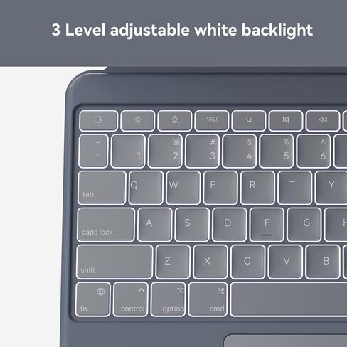 Case with Keyboard for iPad Pro 12.9-inch (6th, 5th, 4th Gen), iPad Air 13(M3 2025 / M2 2024): Bluetooth Wireless Detachable Magnetic Stand Rechargeable Keyboard with Removable Cover/ Trackpad(Grey) in Kuwait