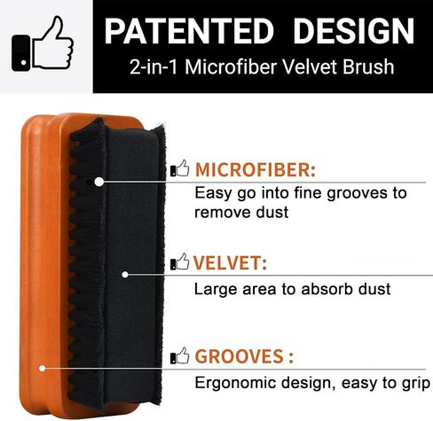 5 in1 Vinyl Records Cleaning Kit, Anti Static Solid Wood Vinyl Record Cleaner Kit, Includes 2in1 Velvet Microfiber Brush, XL Cleaning Liquid, Duster, Stylus Brush, Storage Box for Records Albums-Large in Kuwait