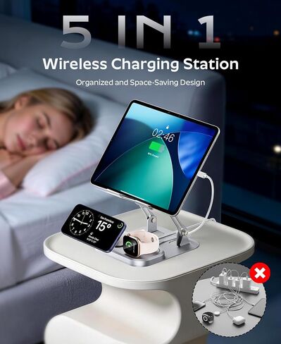 Meifigno 65W 5 in 1 Wireless Charging Station for Apple Multiple Devices in Saudi Arabia