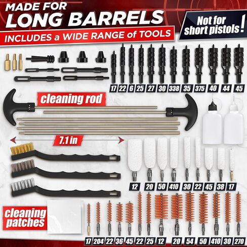 55 Pcs Universal Gun Cleaning Kit for Rifles, Pistols, Shotguns in Kuwait
