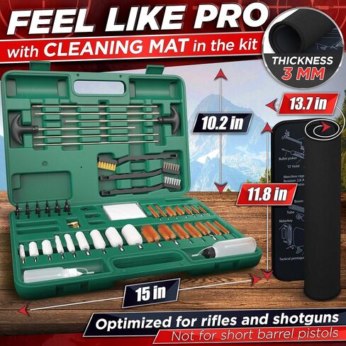 55 Pcs Universal Gun Cleaning Kit for Rifles, Pistols, Shotguns in Kuwait