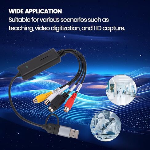 GOWENIC AV S Video Card, USB 2.0 Type C Sound Video Grabber 640x480 25Hz 720x576 30Hz PAL NTSC for Teaching Digitizing Live Streaming Recording in Saudi Arabia