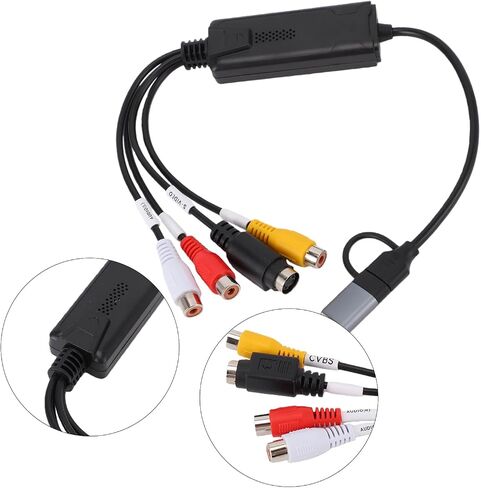 GOWENIC AV S Video Card, USB 2.0 Type C Sound Video Grabber 640x480 25Hz 720x576 30Hz PAL NTSC for Teaching Digitizing Live Streaming Recording in Saudi Arabia