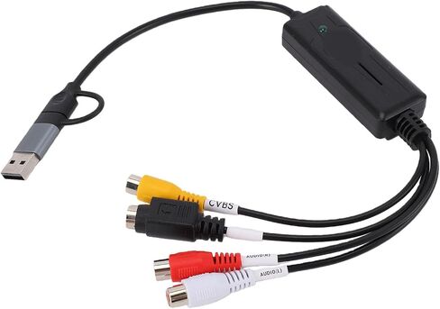 GOWENIC AV S Video Card, USB 2.0 Type C Sound Video Grabber 640x480 25Hz 720x576 30Hz PAL NTSC for Teaching Digitizing Live Streaming Recording in Saudi Arabia