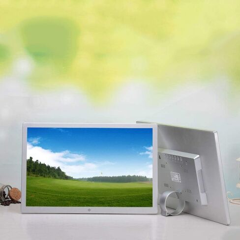 Digital Picture Frame, Digital Photo Frame, 17 inch HDMI HD Advertising Player with 1400x900 High Resolution 16:9 FHD IPS Screen Image Preview 1080P Video (Silver 17") (Silver 17") in Saudi Arabia