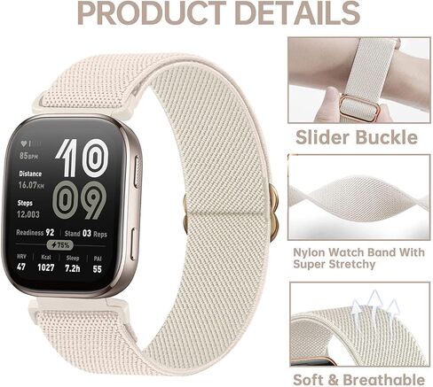 6Pack 22mm Stretchy Nylon Watch Bands Compatible with Amazfit Bip 6/Bip 5/Active Max/Balance 2, Elastic Straps for Amazfit GTR 4/GTR 3 Pro/3/2/2e Women Men in Saudi Arabia