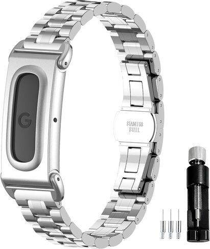 سوار معدني متوافق مع ساعة Google Fitbit Air الذكية 316L إطار واقٍ من الفولاذ المقاوم للصدأ بديل لساعة المعصم وسوار المعصم للنساء والرجال in Kuwait