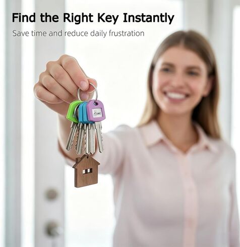 30 PCS Silicone Key Covers, 1 Inch Colorful Key Identifiers with Write-on Labels, Anti-Slip Key Caps for Standard House Keys, 5 Assorted Colors (Not for Irregular Shaped Keys) in Saudi Arabia