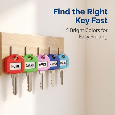 30 PCS Silicone Key Covers, 1 Inch Colorful Key Identifiers with Write-on Labels, Anti-Slip Key Caps for Standard House Keys, 5 Assorted Colors (Not for Irregular Shaped Keys) in Saudi Arabia