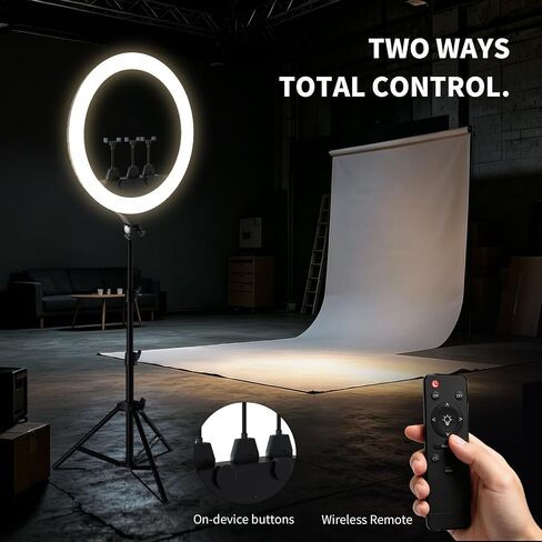 ShowMaven 22" Ring Light with 78.7" Tripod Stand, Remote Control in Saudi Arabia