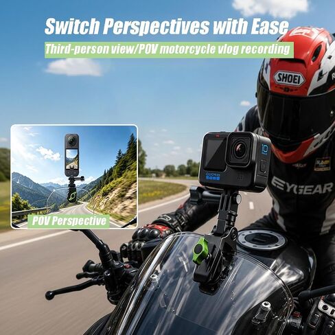 Aluminum Motorcycle Windshield Camera Clip Mount for Insta360 X6 X5 X4 X3 in Kuwait