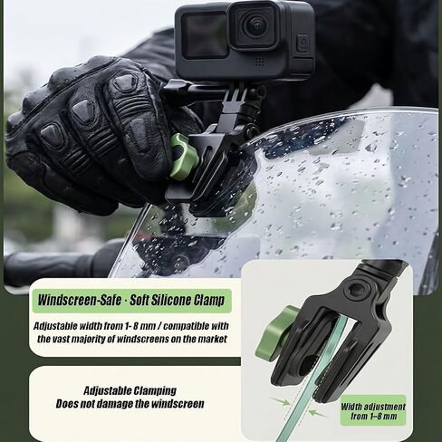 Aluminum Motorcycle Windshield Camera Clip Mount for Insta360 X6 X5 X4 X3 in Kuwait